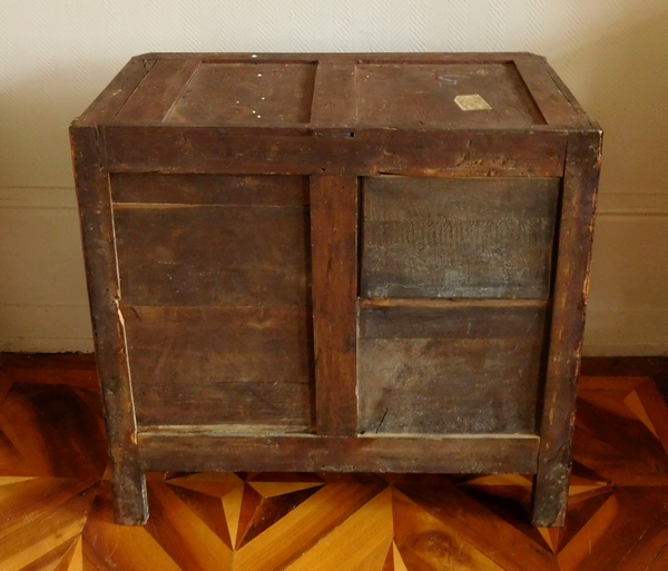 Commode secrétaire d'époque Transition Louis XVI en marqueterie, travail Parisien circa 1775-80