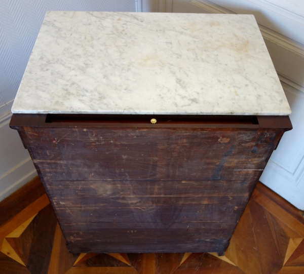 Commode de toilette Empire en acajou et bronze doré au mercure