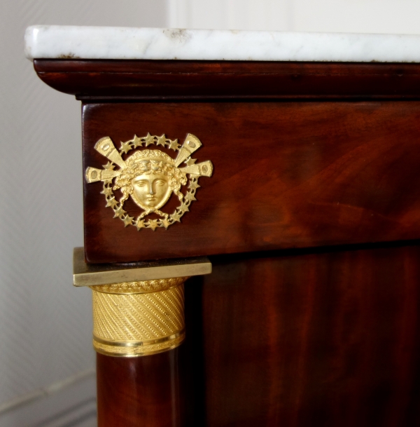 Empire mahogany and ormolu dressing table / commode - early 19th century