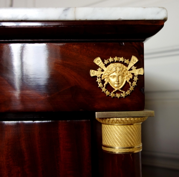 Empire mahogany and ormolu dressing table / commode - early 19th century