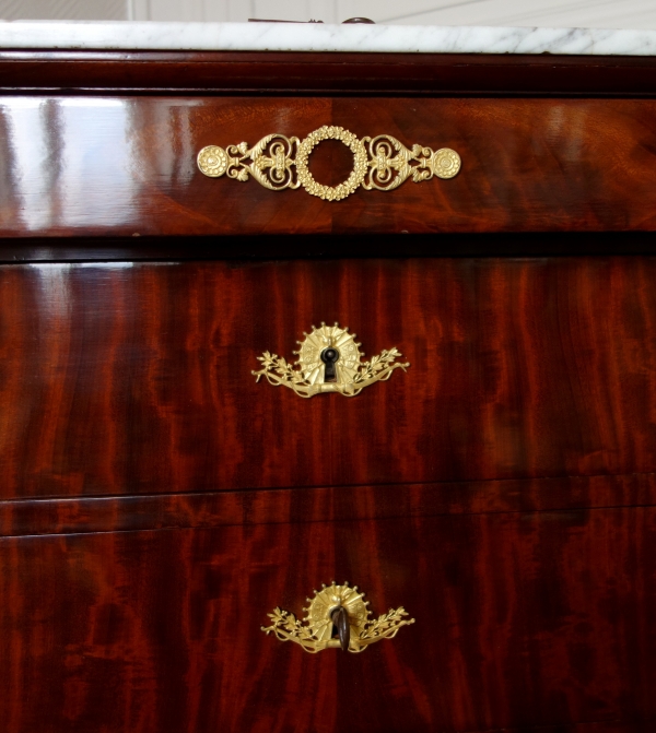 Empire mahogany and ormolu dressing table / commode - early 19th century