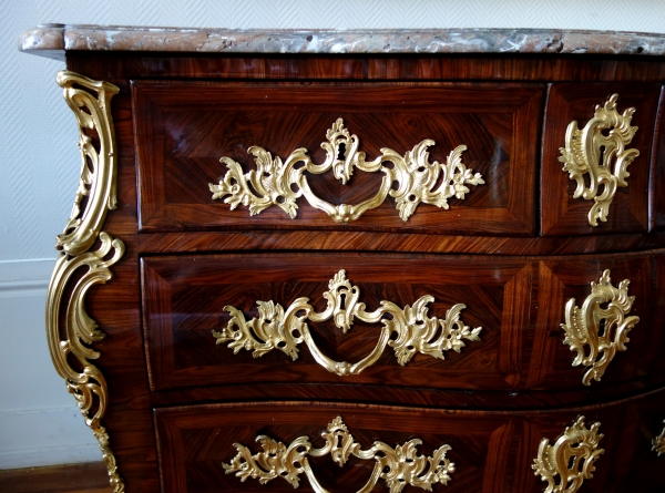 IB Gautier : Louis XV violetwood commode / chest of drawers - 18th century circa 1750 - stamped