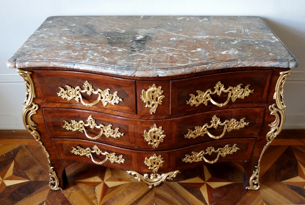 IB Gautier : Louis XV violetwood commode / chest of drawers - 18th century circa 1750 - stamped