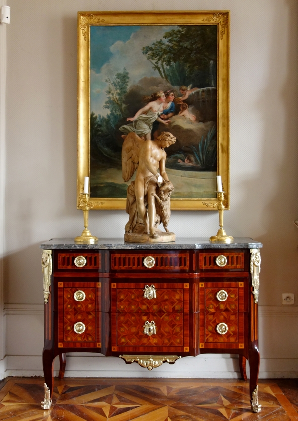 Pierre Macret : marquetry commode / chest of drawers, 18th century circa 1775 - stamped