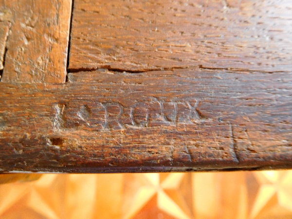 French chest of drawers stamped L. Roux, rosewood and violet wood marquetry - 18th century