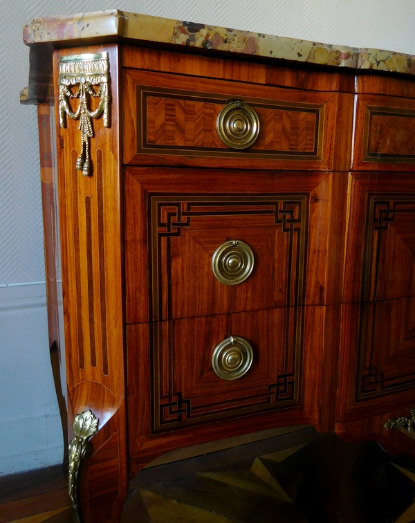 François Reizell : marquetry commode, 18th century - Transition period - stamped