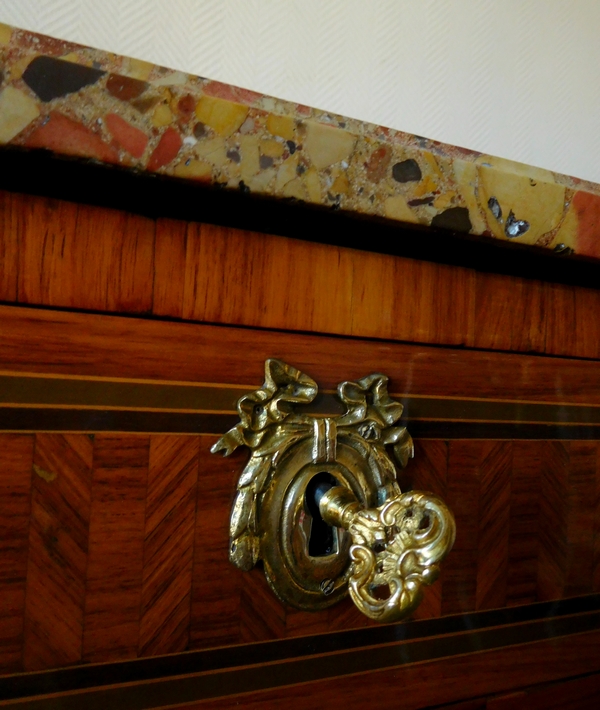 François Reizell : marquetry commode, 18th century - Transition period - stamped