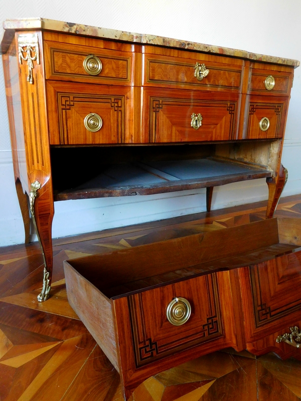 François Reizell : marquetry commode, 18th century - Transition period - stamped