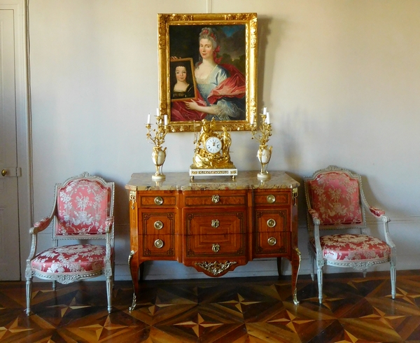 François Reizell : marquetry commode, 18th century - Transition period - stamped