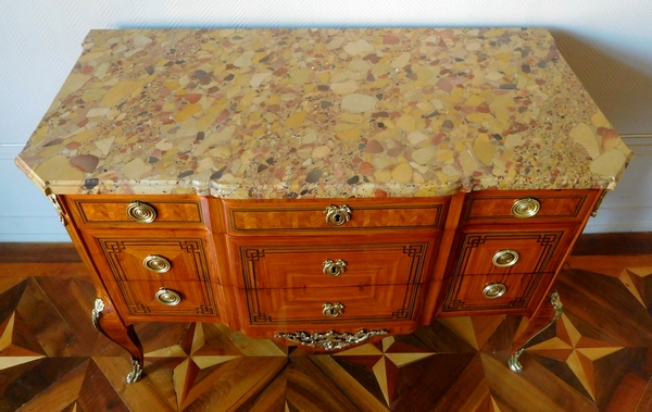 François Reizell : marquetry commode, 18th century - Transition period - stamped