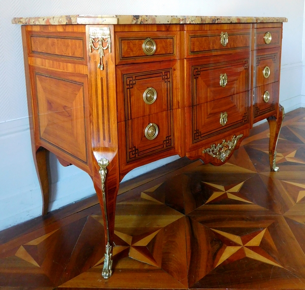 François Reizell : marquetry commode, 18th century - Transition period - stamped