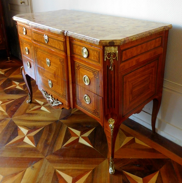 François Reizell : marquetry commode, 18th century - Transition period - stamped