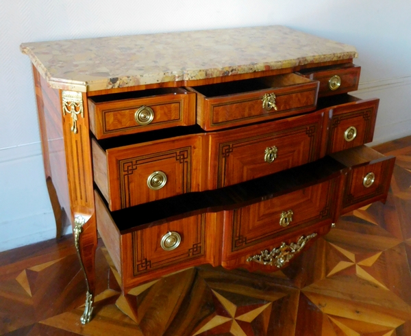 François Reizell : marquetry commode, 18th century - Transition period - stamped