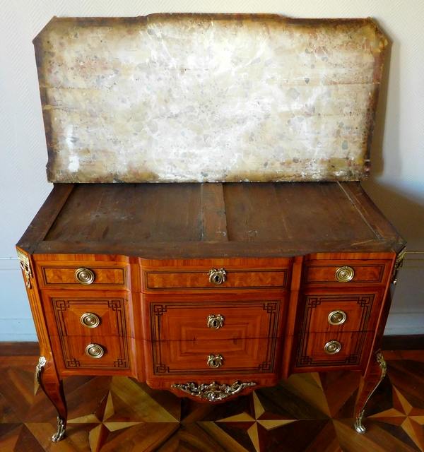 François Reizell : marquetry commode, 18th century - Transition period - stamped