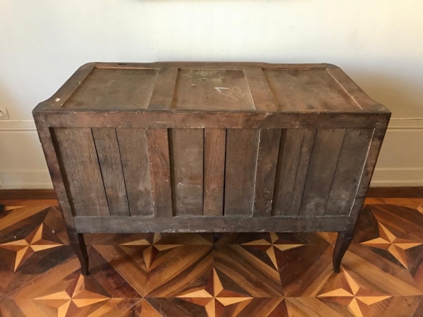 JG Schlichtig - Transition Parisian satin mahogany commode / chest of drawers, 18th century circa 1770