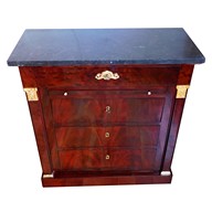 Empire travel or officer piece of furniture : mahogany and ormolu commode console - France circa 1810