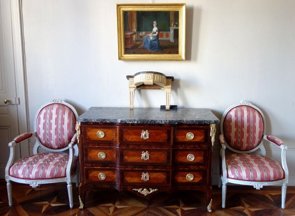 Louis XVI lacquered wood console meant for hanging, 18th century circa 1780