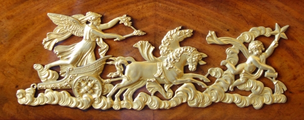 Console d'entre-deux d'époque Empire en acajou et bronze doré au mercure