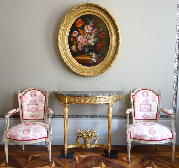 Sculpted gilt wood console, Louis XVI period circa 1780