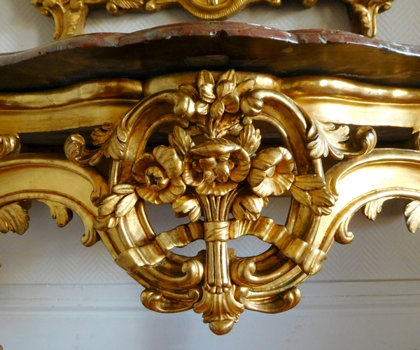 Louis XV gilt wood console, France, 18th century circa 1760