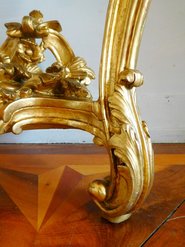 Louis XV gilt wood console, France, 18th century circa 1760