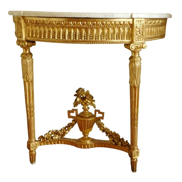 Console d'applique d'époque Louis XVI en bois sculpté et doré à la feuille d'or vers 1780