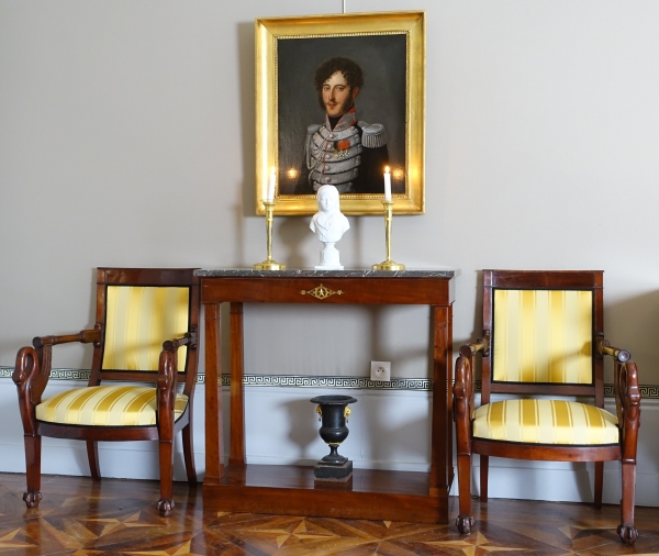 Empire mohogany and ormolu console, early 19th century circa 1800 - 1805