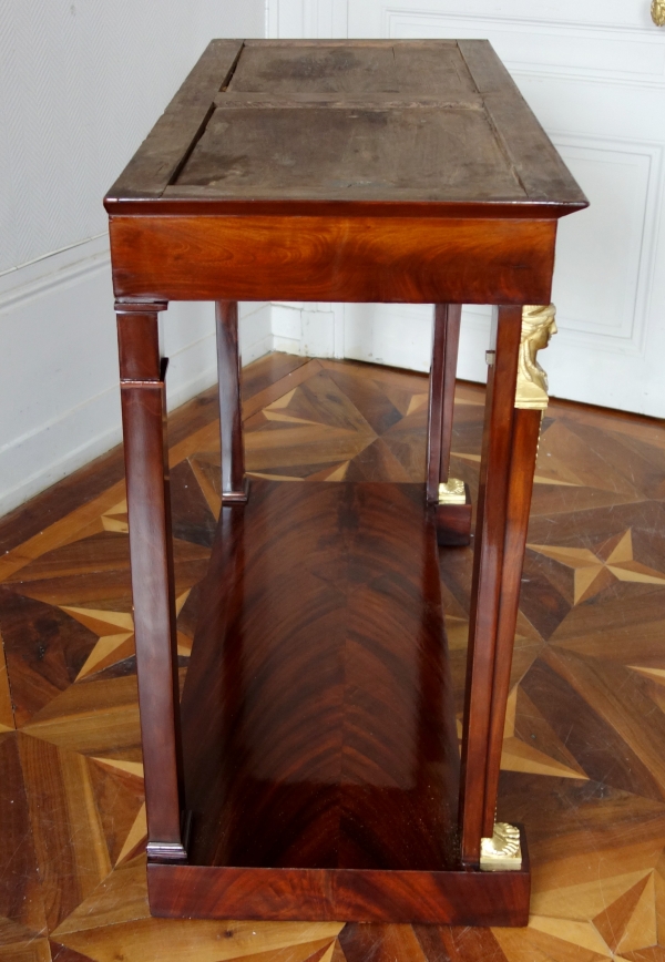 French Consulate mahogany and ormolu console, early 19th century circa 1800