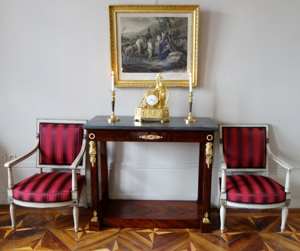 French Consulate mahogany and ormolu console, early 19th century circa 1800