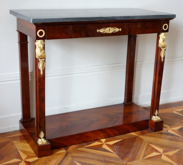 French Consulate mahogany and ormolu console, early 19th century circa 1800