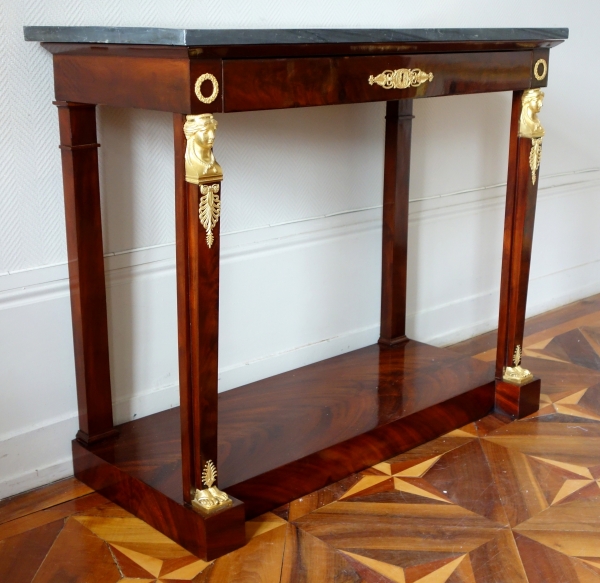 French Consulate mahogany and ormolu console, early 19th century circa 1800