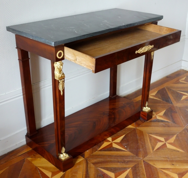 French Consulate mahogany and ormolu console, early 19th century circa 1800