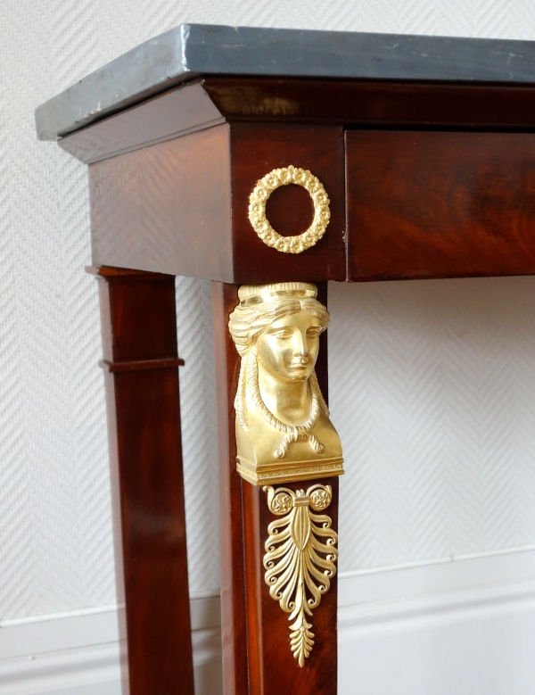 French Consulate mahogany and ormolu console, early 19th century circa 1800