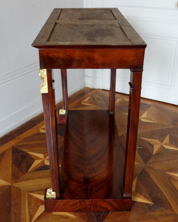 French Consulate mahogany and ormolu console, early 19th century circa 1800