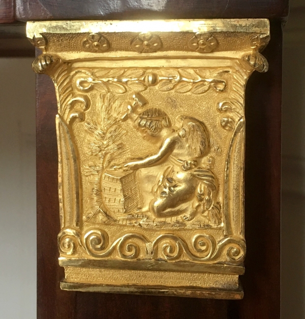 Console d'époque Consulat Empire en acajou et bronzes dorés au mercure