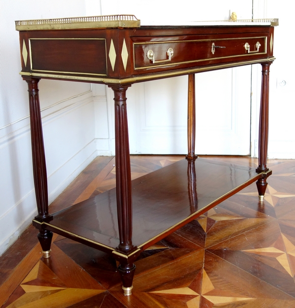 Louis XVI mahogany and ebony console, late 18th century