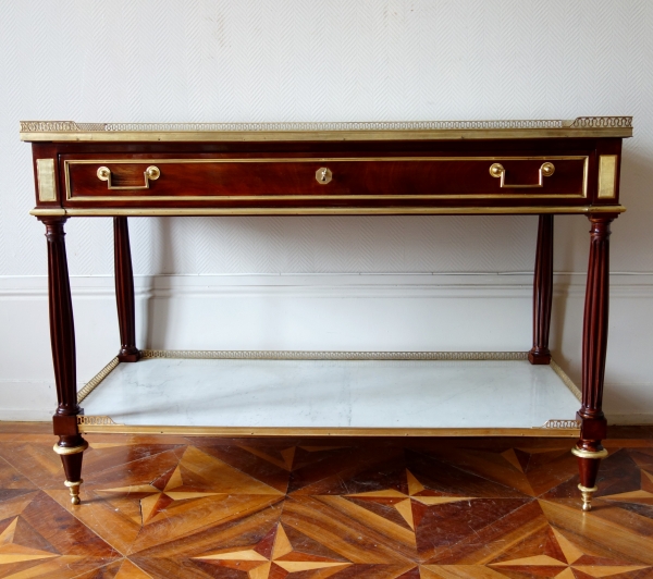 Nicolas Grevenich : Louis XVI mahogany console, late 18th century - stamped