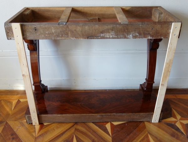 Empire mahogany wall console, claw feet shaped, attributed to Bellange - 19th century circa 1820