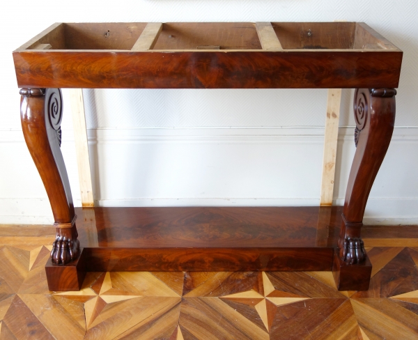 Empire mahogany wall console, claw feet shaped, attributed to Bellange - 19th century circa 1820