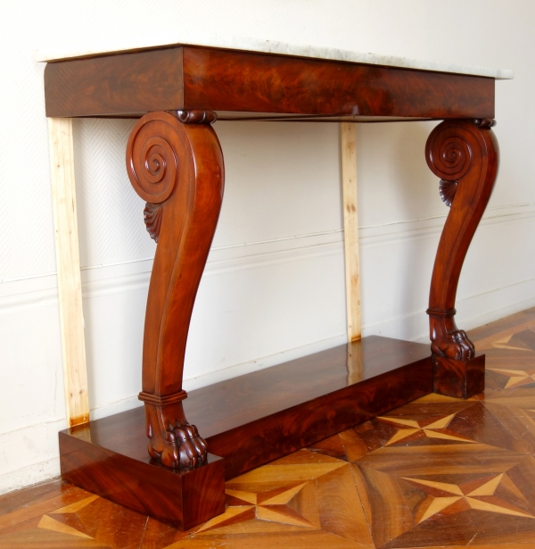 Empire mahogany wall console, claw feet shaped, attributed to Bellange - 19th century circa 1820