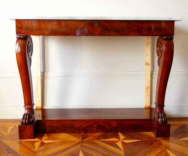 Empire mahogany wall console, claw feet shaped, attributed to Bellange - 19th century circa 1820