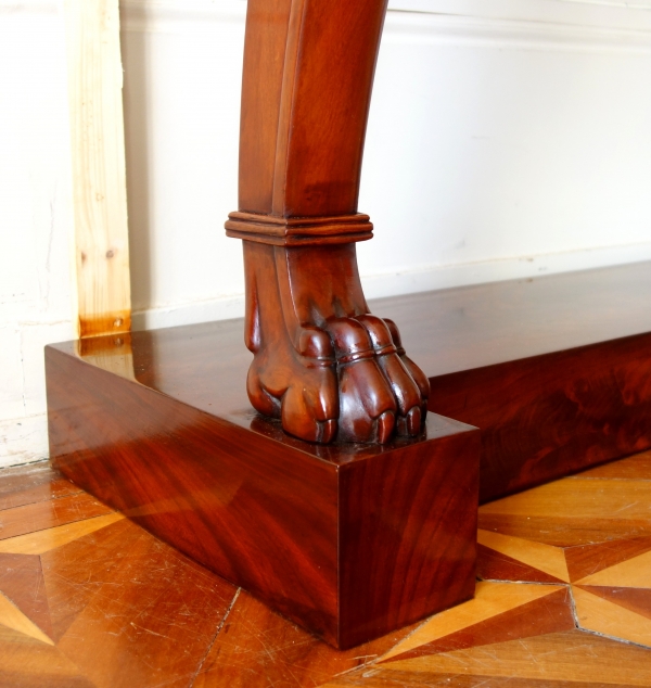 Empire mahogany wall console, claw feet shaped, attributed to Bellange - 19th century circa 1820