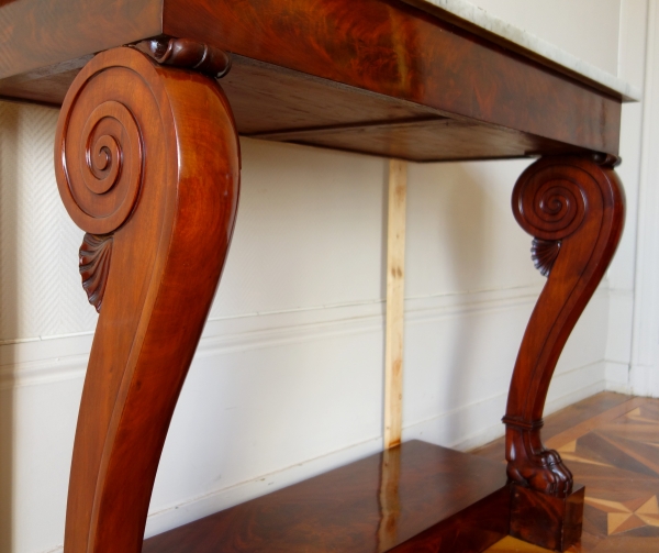 Empire mahogany wall console, claw feet shaped, attributed to Bellange - 19th century circa 1820