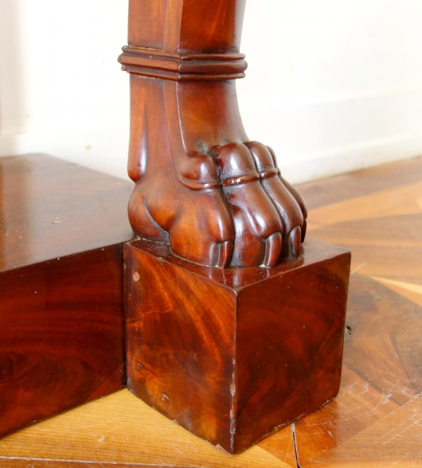 Empire mahogany wall console, claw feet shaped, attributed to Bellange - 19th century circa 1820