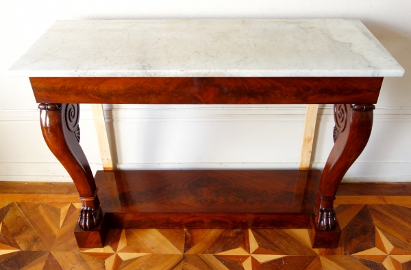 Empire mahogany wall console, claw feet shaped, attributed to Bellange - 19th century circa 1820