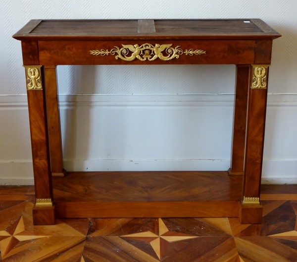 Mahogany and ormolu Empire console, early 19th century