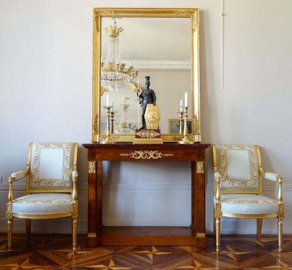 Mahogany and ormolu Empire console, early 19th century