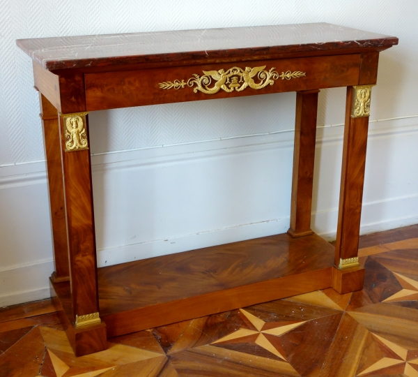 Mahogany and ormolu Empire console, early 19th century