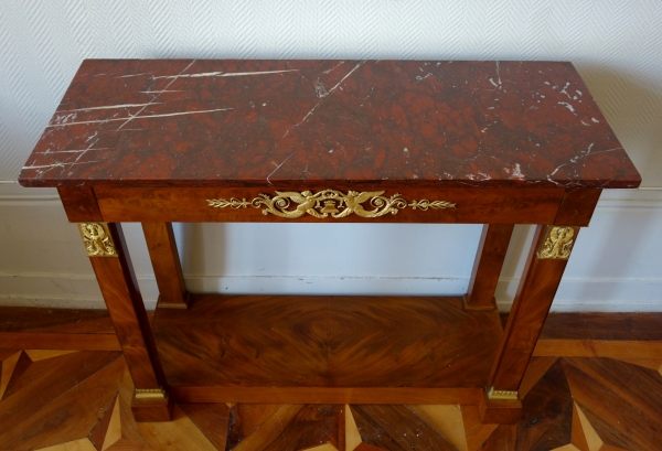 Mahogany and ormolu Empire console, early 19th century