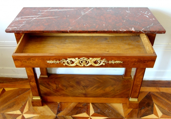 Mahogany and ormolu Empire console, early 19th century